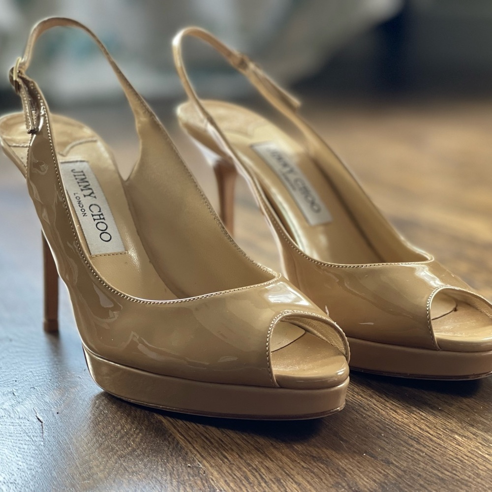 Authentic Jimmy Choo peep toe pumps